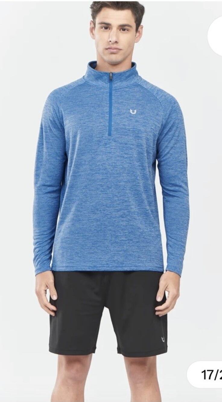 3XL Northyard Men's 1/4 Zip Pullover Shirt Light Blue Performance Athletic NWT